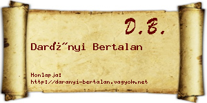 Darányi Bertalan névjegykártya